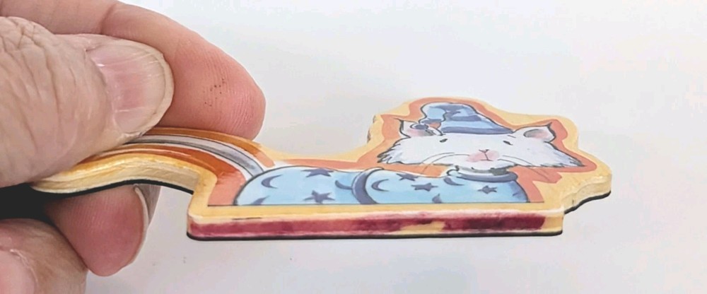 Set/5 Wooden Cat Magnets DAMAGE