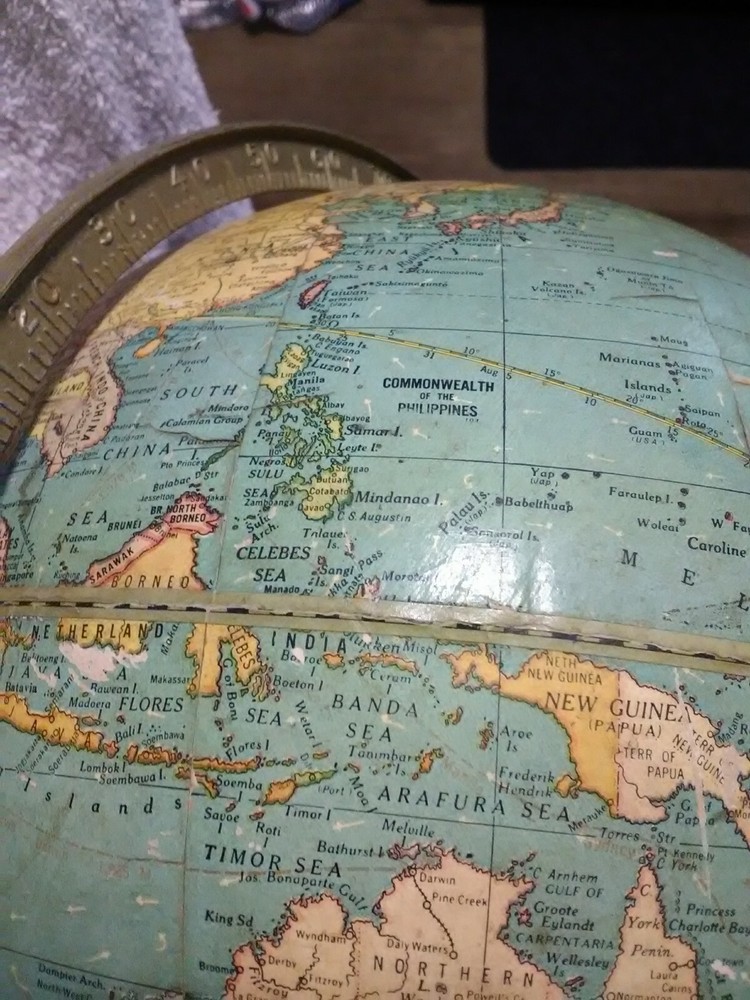 Cram's Universal Terrestrial Globe 12" #3 Desktop Tabletop Geography Vintage