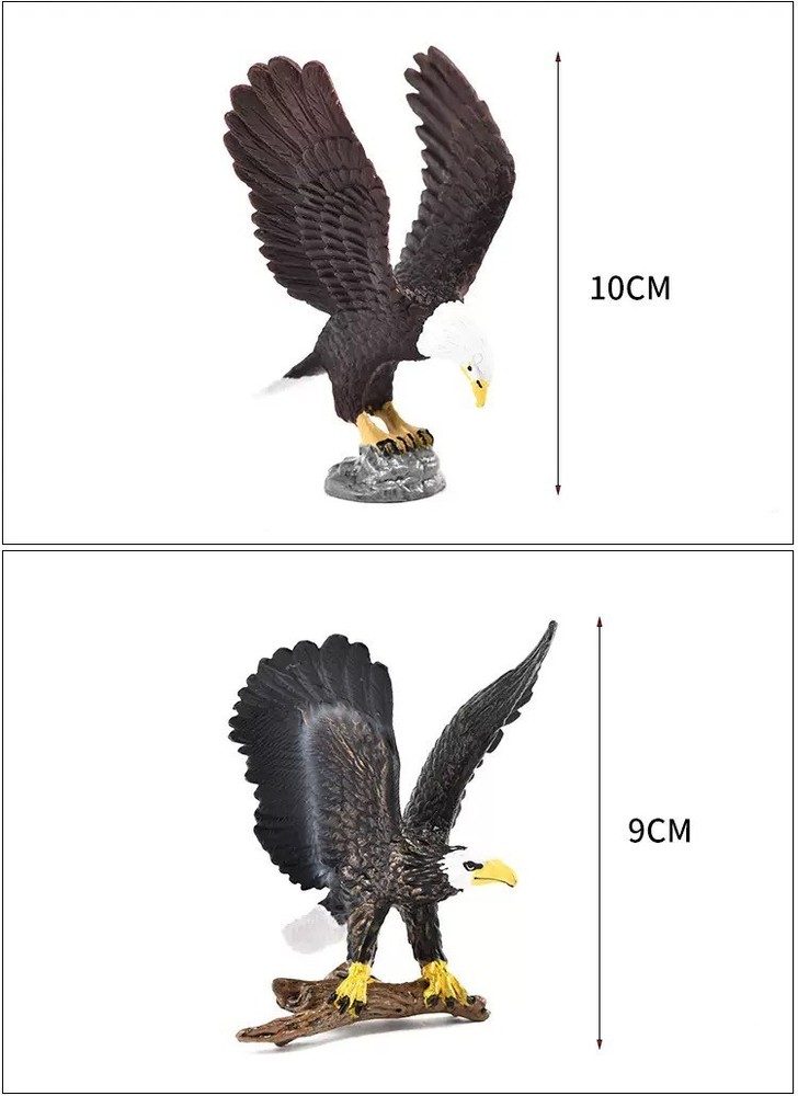 3PCS Simulated Bald Eagle Figurines Realistic Plastic Eagle Model Action Figures