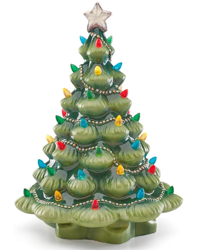 Lenox Treasured Traditions Green Lit Tree Figurine