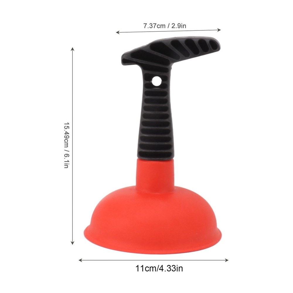 Sink Plunger Mini Short Handle Efficient Small Drain Powerful Silicone Red