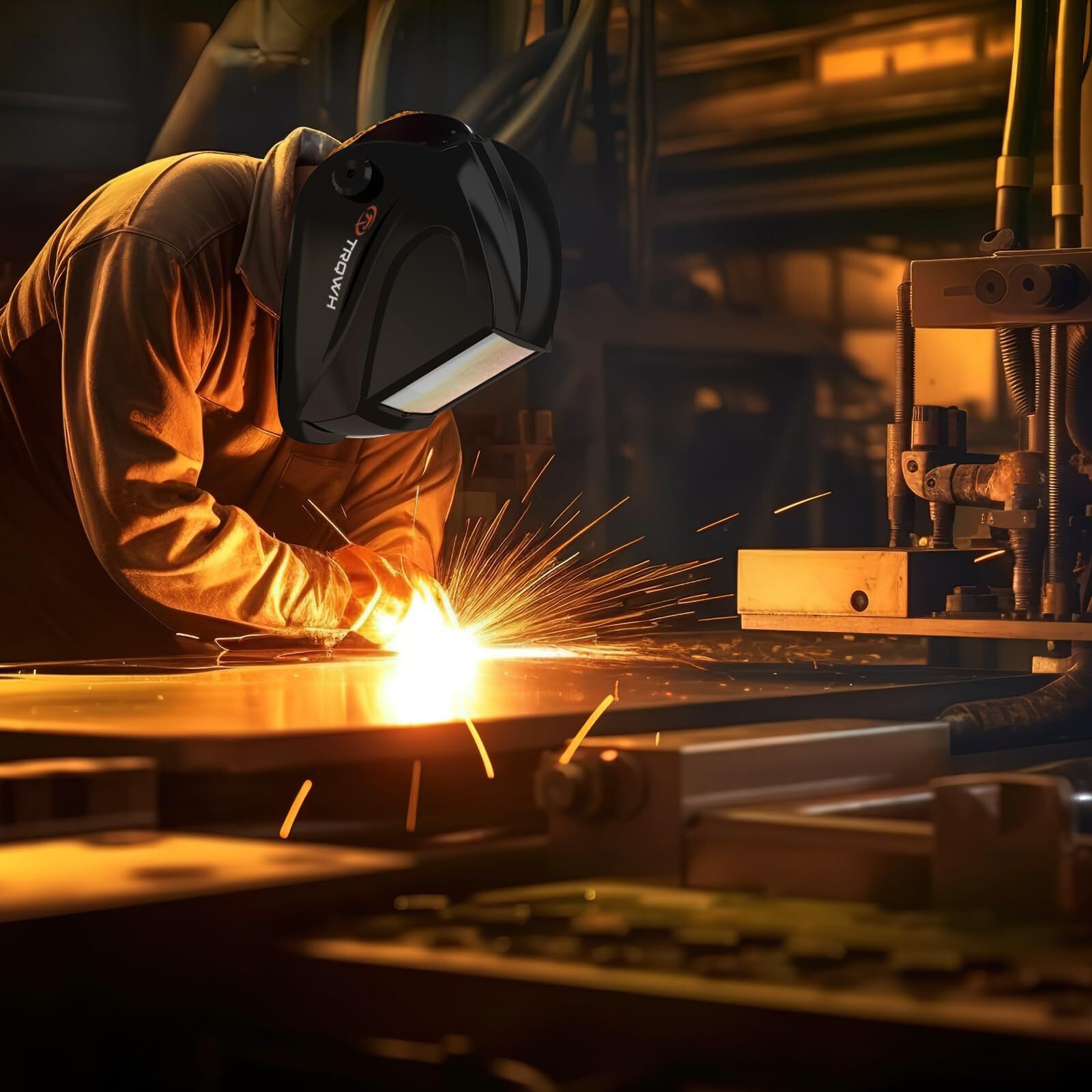 TRQWH Large View Laser Safety Helmet with OD8+ Protection, Adjustable Fit