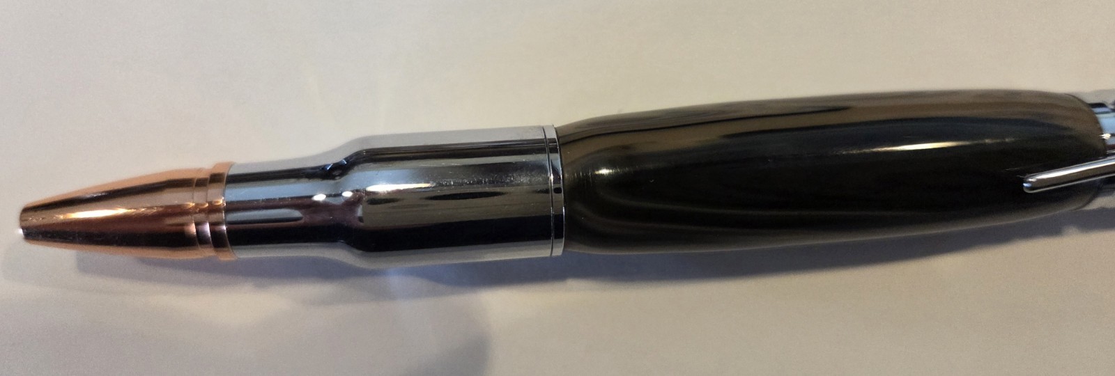 Handmade Bullet Style Bolt Action Pen Rifle Shaped Pocket Clip Black Ink Works