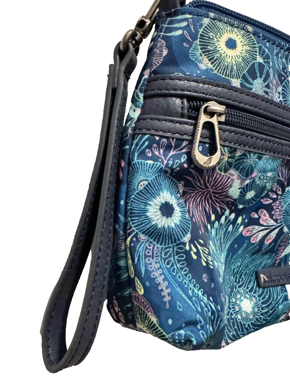 Sakroots Crossbody Bag Royal Blue Eco Twill Triple Zip Purse, EC, BOHO