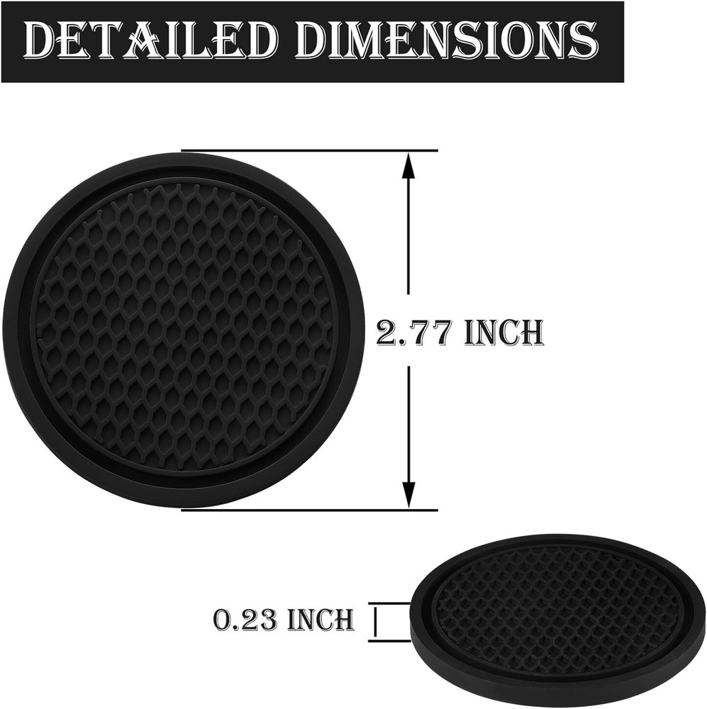 SINGARO Car Cup Coaster, 4PCS Universal Non-Slip Holders Embedded Black