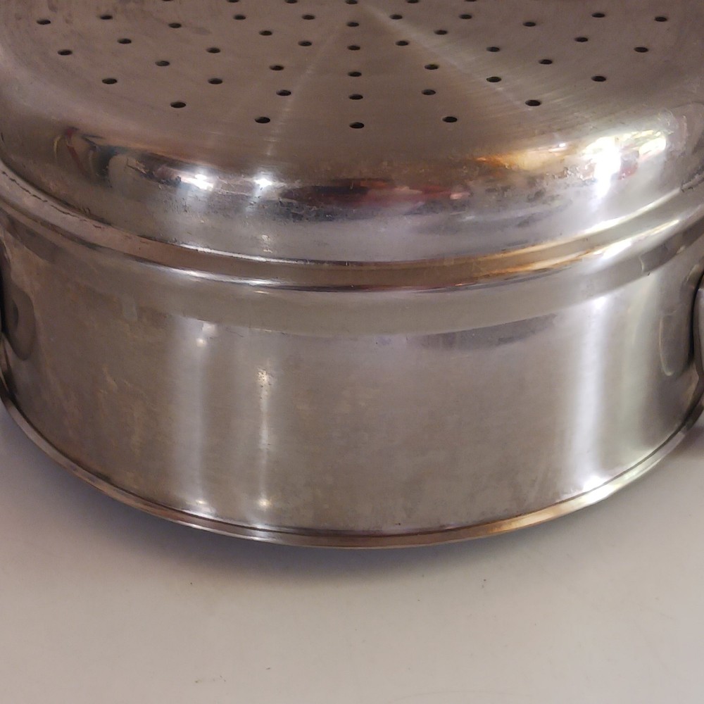 Emeril Stainless Strainer Steamer Pot Pan Insert Colander Double Handle 7.5"