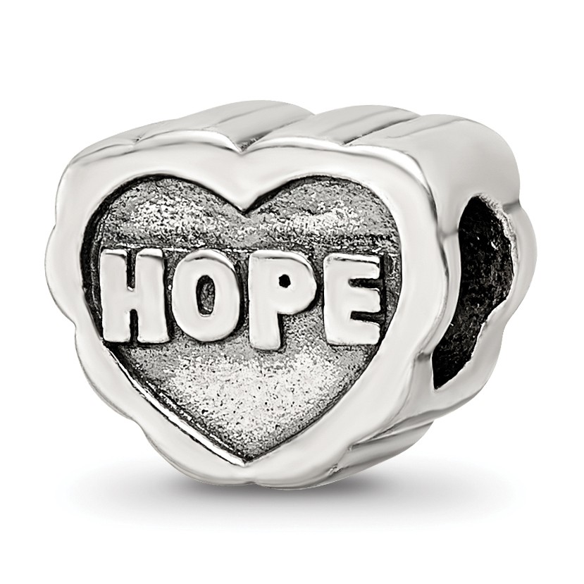 Silver Reflections Hope Heart Bead QRS1934