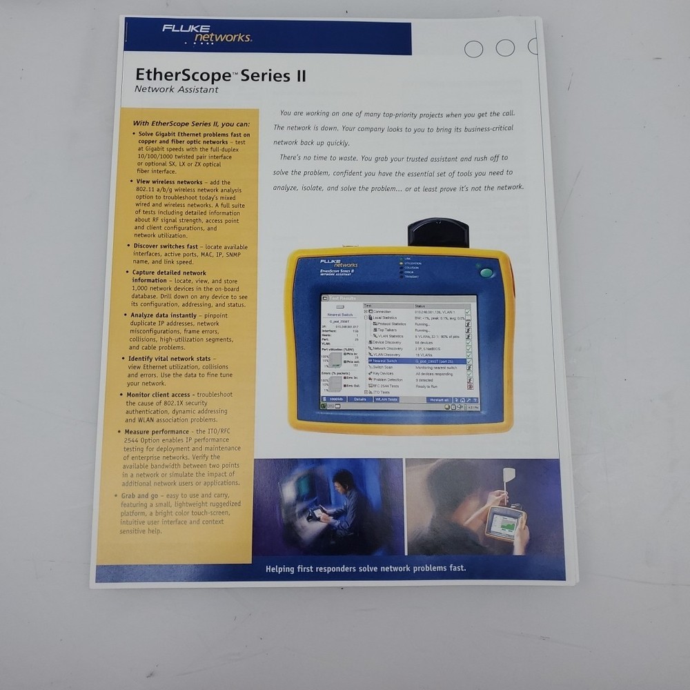 Fluke Networks EtherScope Series II Network Assistant with Case & Accessories