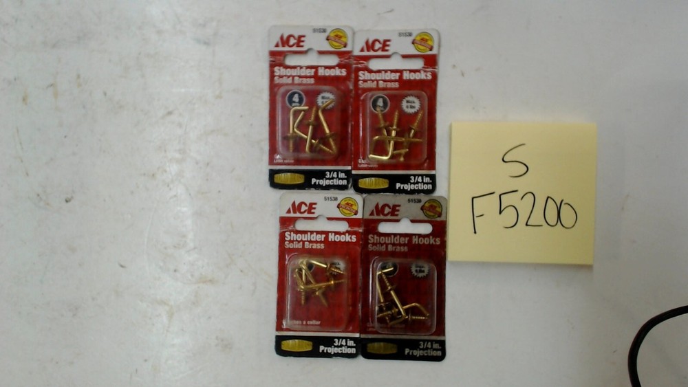 51538 Ace Shoulder Hooks Solid Brass 3/4 inch