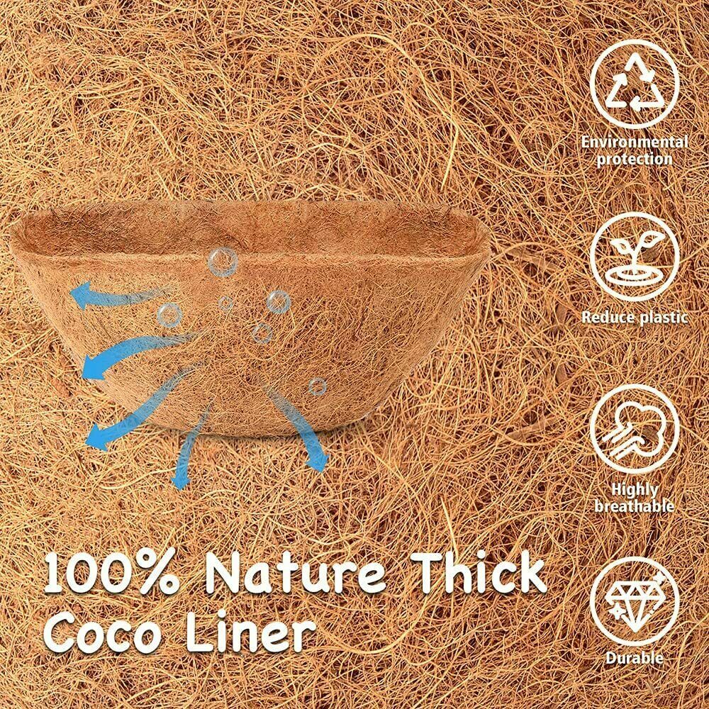 2Pcs 30 inch Trough Coco Fiber Window Deck Coco Replacement Liner for Window Box