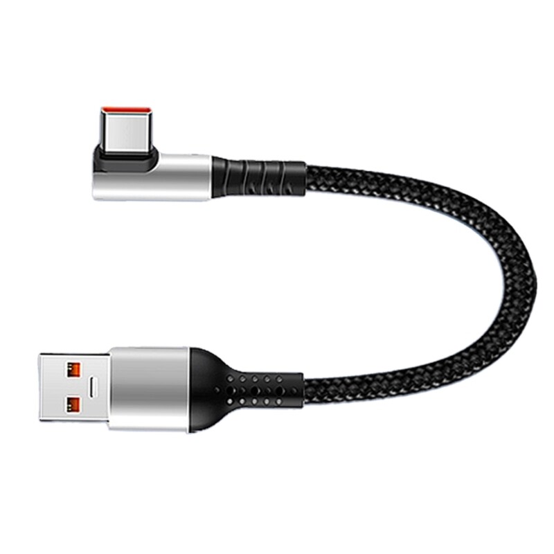 90 Degree Elbow USB to Type C Cable for Rapid Charging and Efficient Data Sync
