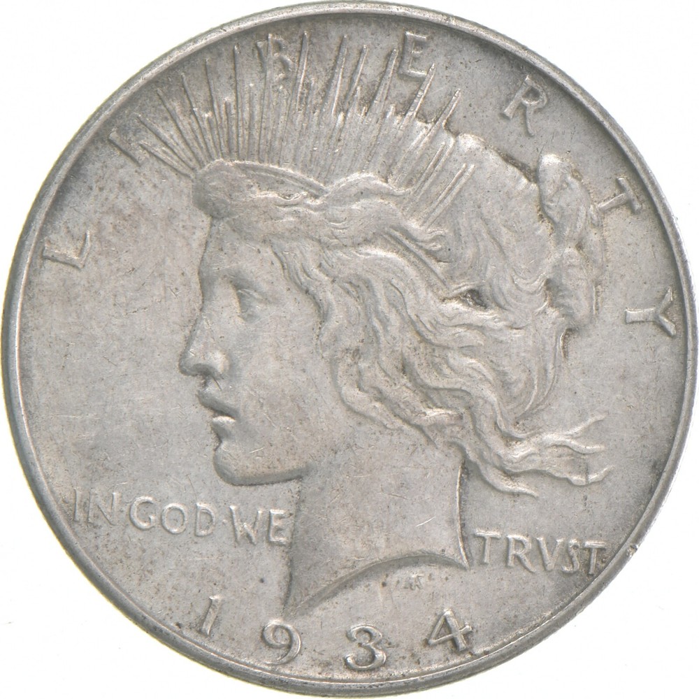 1934-D Peace US Silver Dollar - 90% Denver Minted