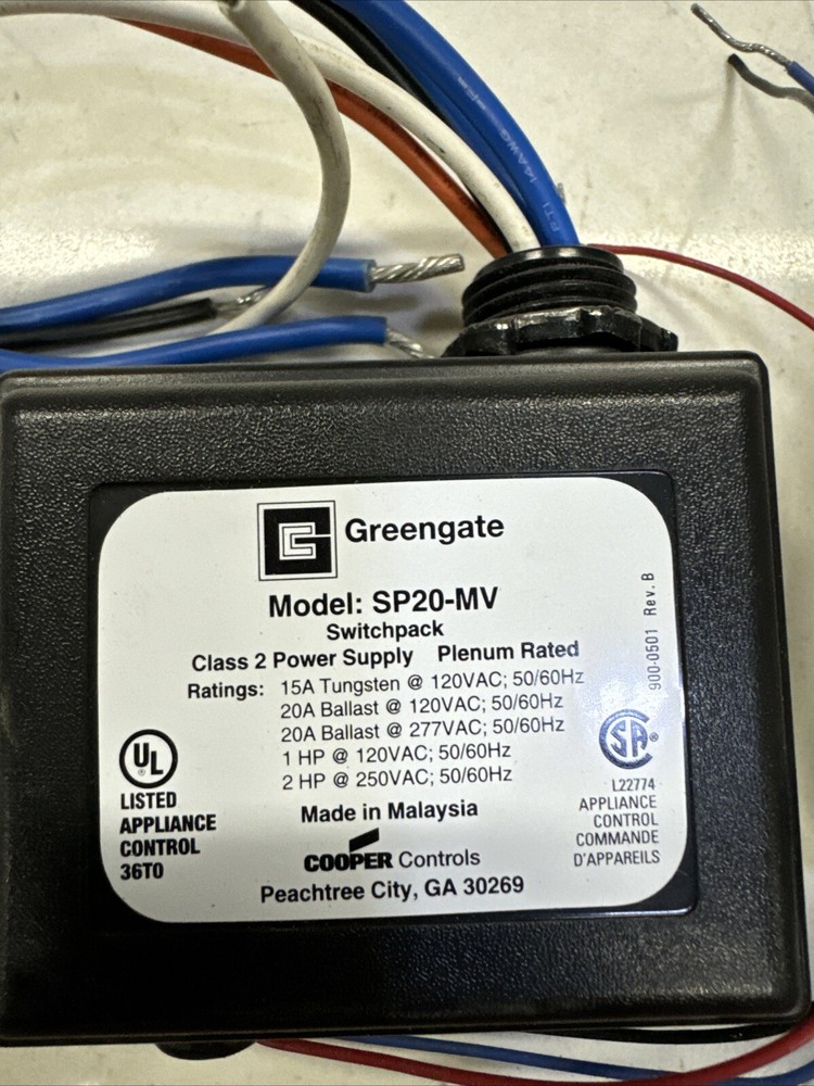 Cooper SP20-MV Switchpack Class 2 Power Supply