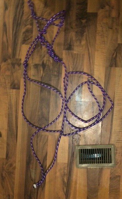 2 KNOTTED TRAINING HALTERS WITH LEAD LINES