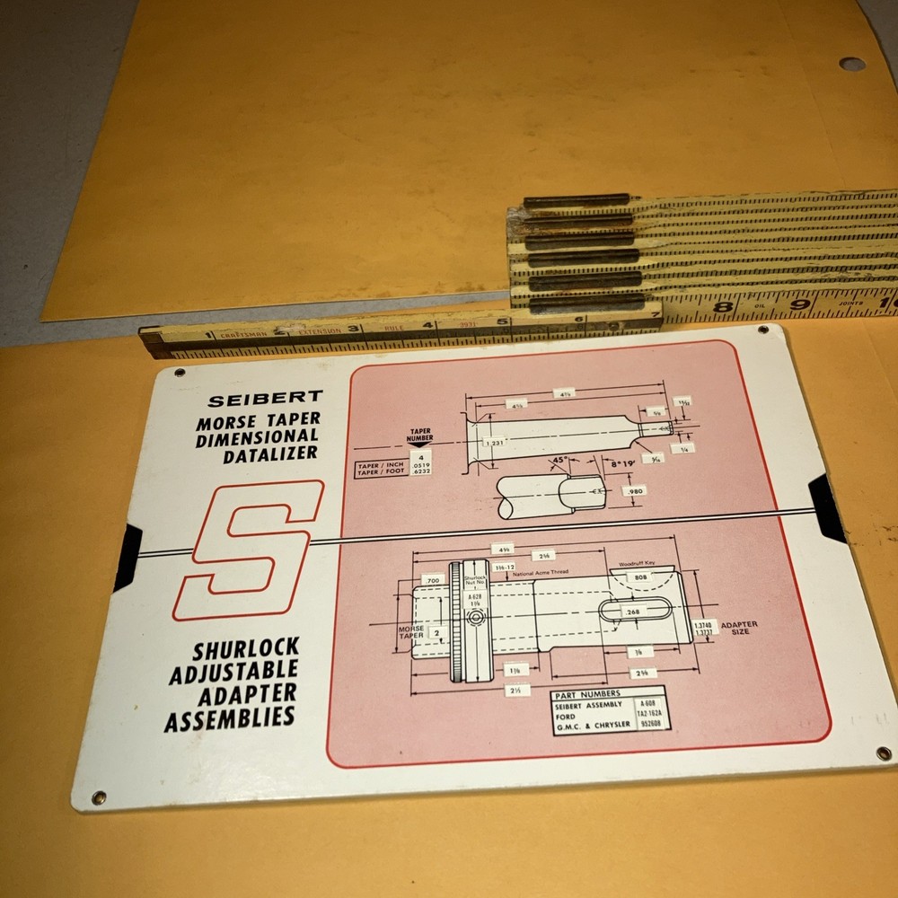 Vtg Siebert Morse Taper Dimensional Datalizer Shutlock Adjustable Adaper Assmbly