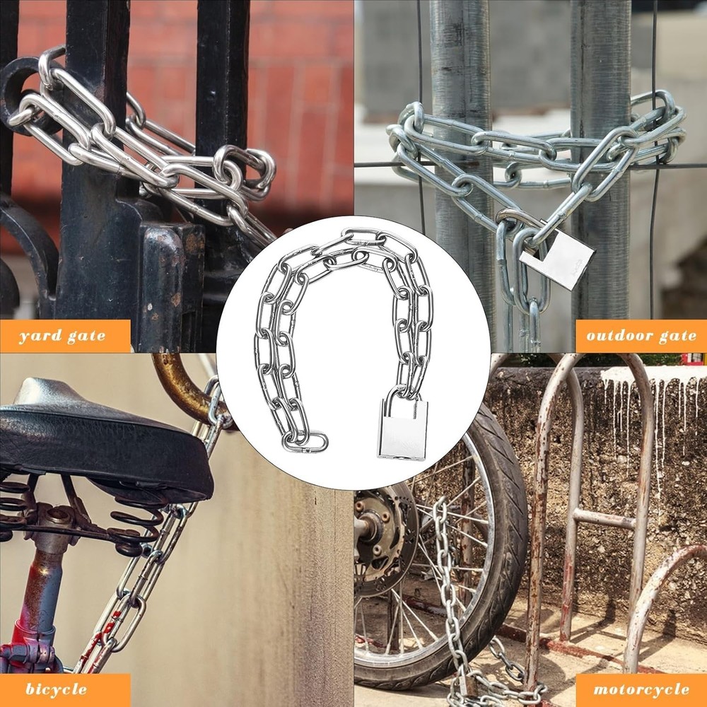 Security Bike Chain Lock Premium Case Hardened Cannot Be Cut With Bolt