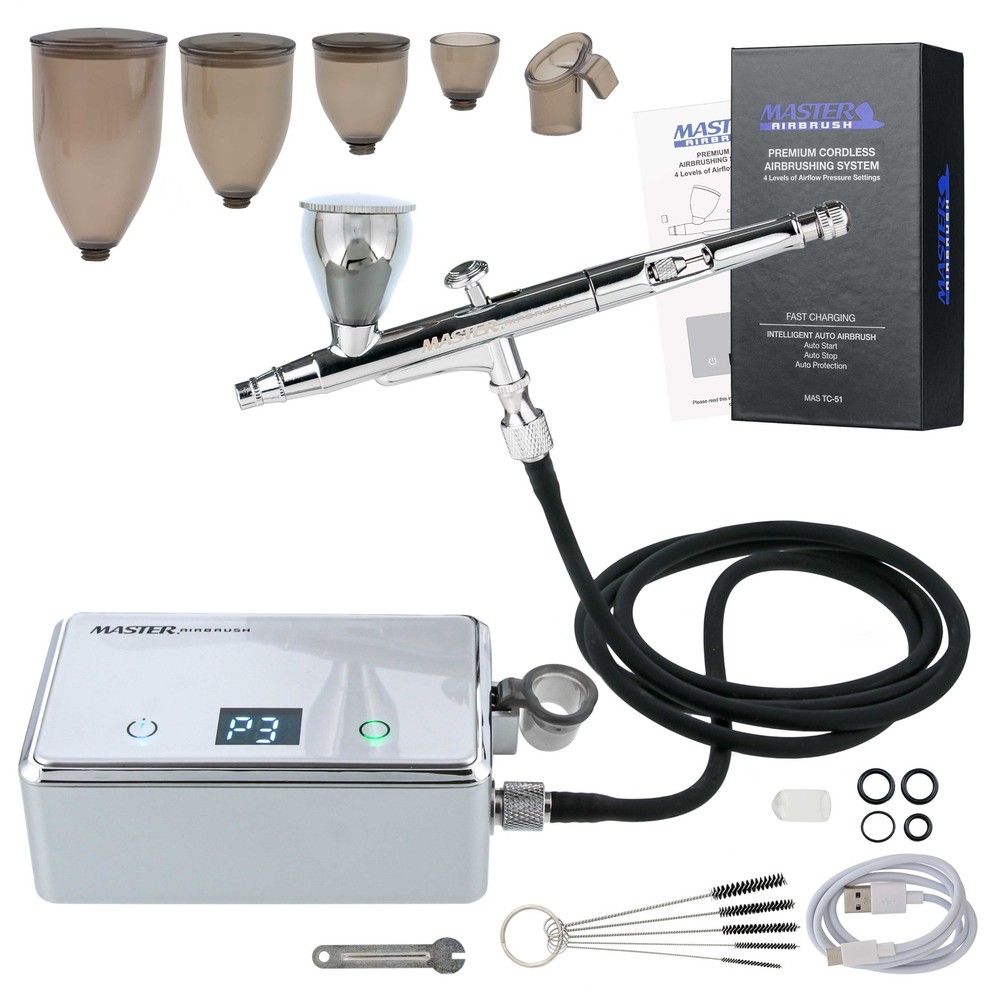 Master Airbrush Powerful Cordless Airbrushing System Rechargeable Air Compressor