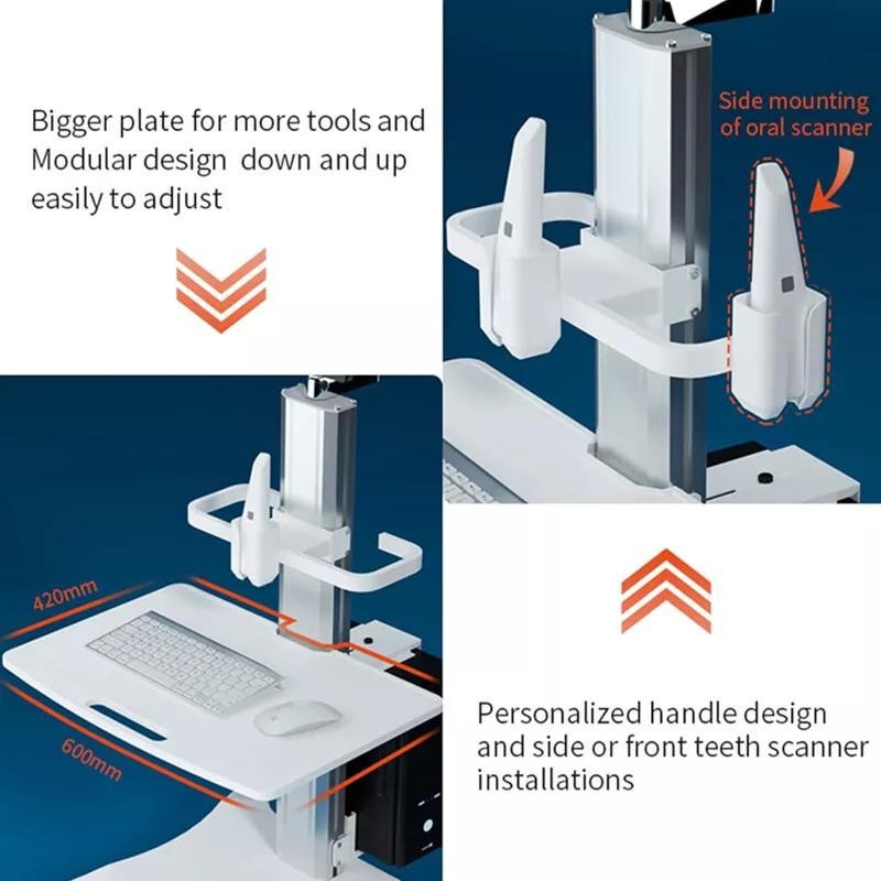 Medical Dental Scanner Mobile Cart Intraoral Scanner Trolley Tool Cart 110V