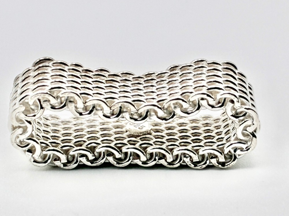 Silver Mesh Woven Ring – Size 9