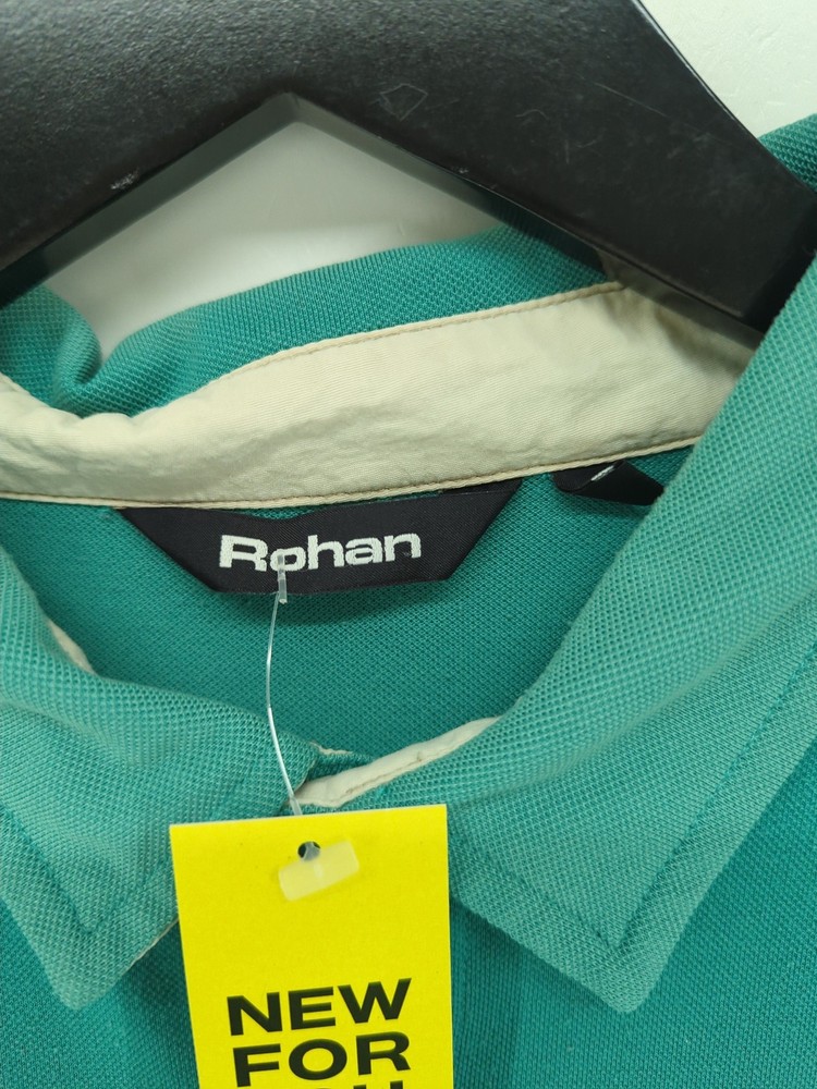 Rohan Men's Polo L Green 100% Polyester Collared Basic