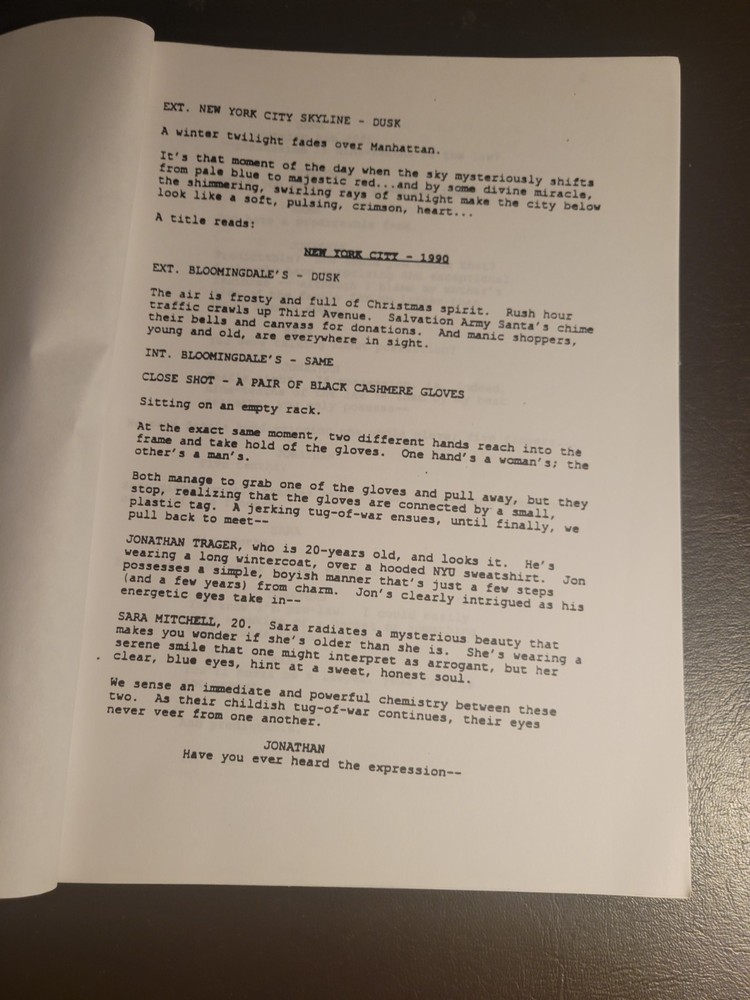 1999 SERENDIPITY Script - Marc Klein Early Draft