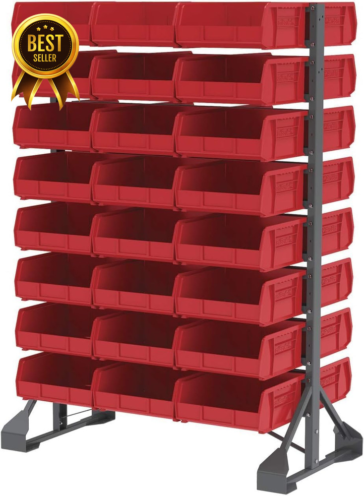 Plastic Storage Bins Stackable Garage Pantry Organizer 11x11x5 Red 6 Pack