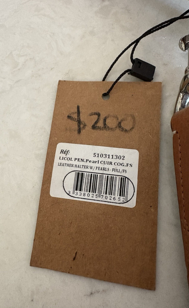 Penelope leather halter pearl