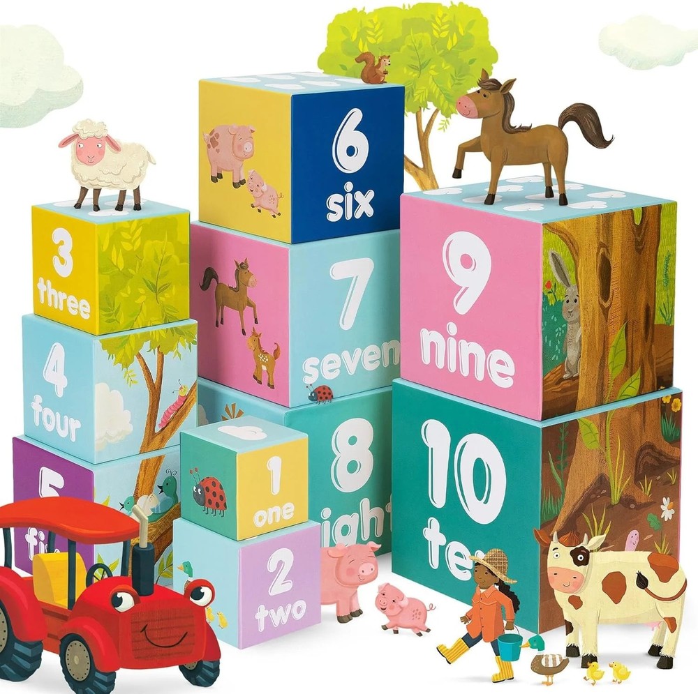 Boppi: Stacking Cubes - Farmyard