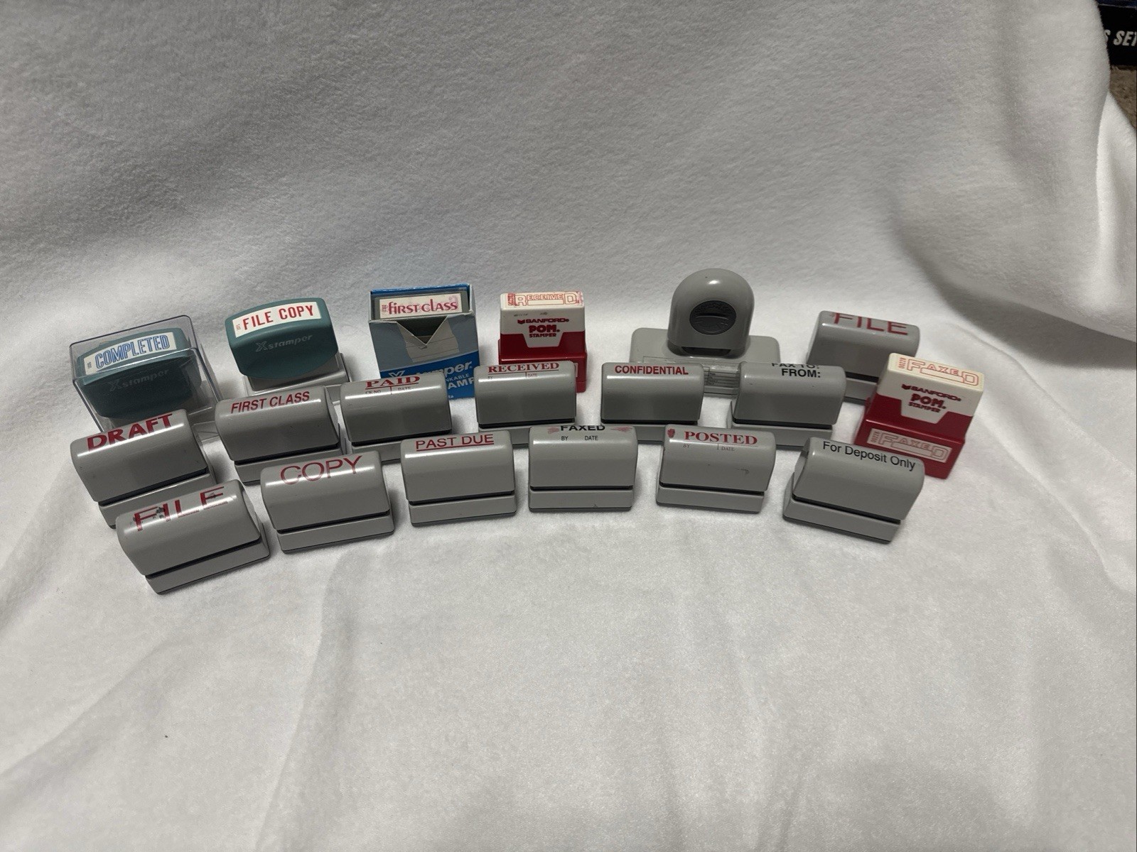 Office Stamp Lot Xstamper & Sanford | PAID RECEIVED FILE CONFIDENTIAL FAX