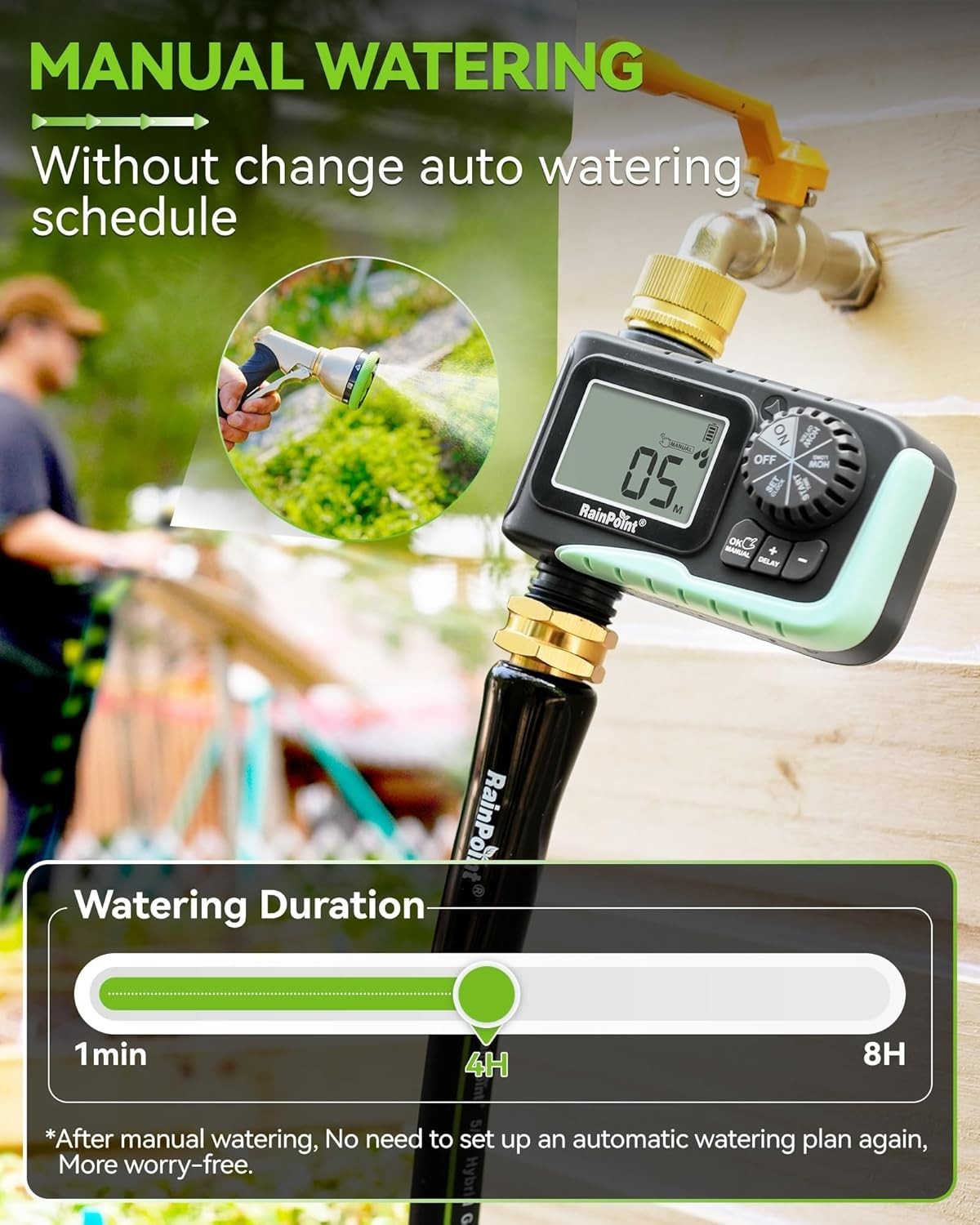 Customizable Water Timer with Brass Inlet for Lawns & Gardens – Digital Design