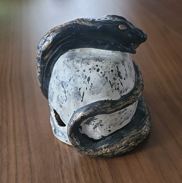 Snake Incense Holder Ceramic Burner Handmade OOAK