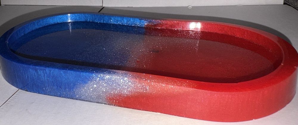 Blue/Red Epoxy Resin Soapdish Laundry Soapdish