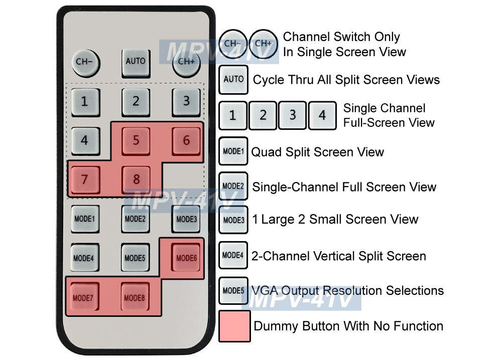 Premium 4 In 1 Out VGA Quad Video Multiplexer With Remote Control