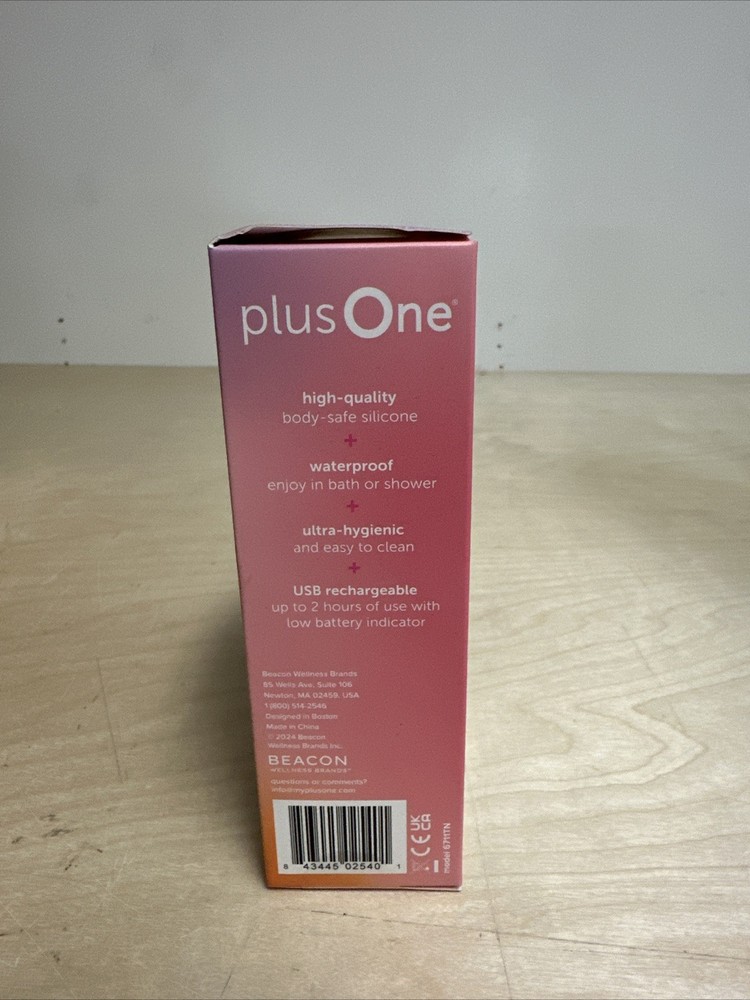 plusOne Vibrating Mini Soft Touch Massager, 10 Vibration Settings, Waterproof