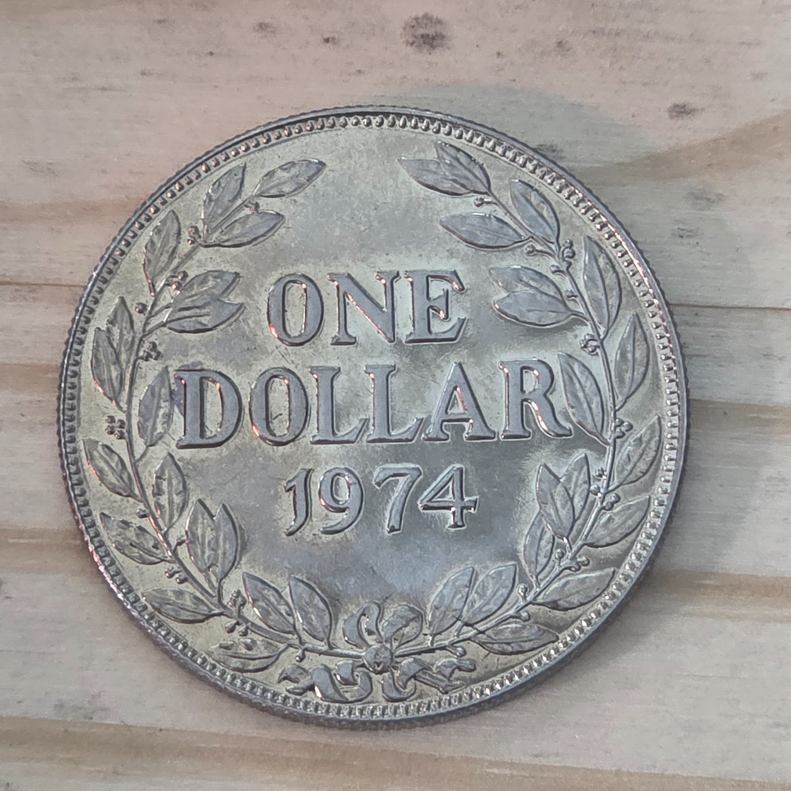 1974 Liberia Proof One Dollar Coin - Copper-Nickel KM#18a.2