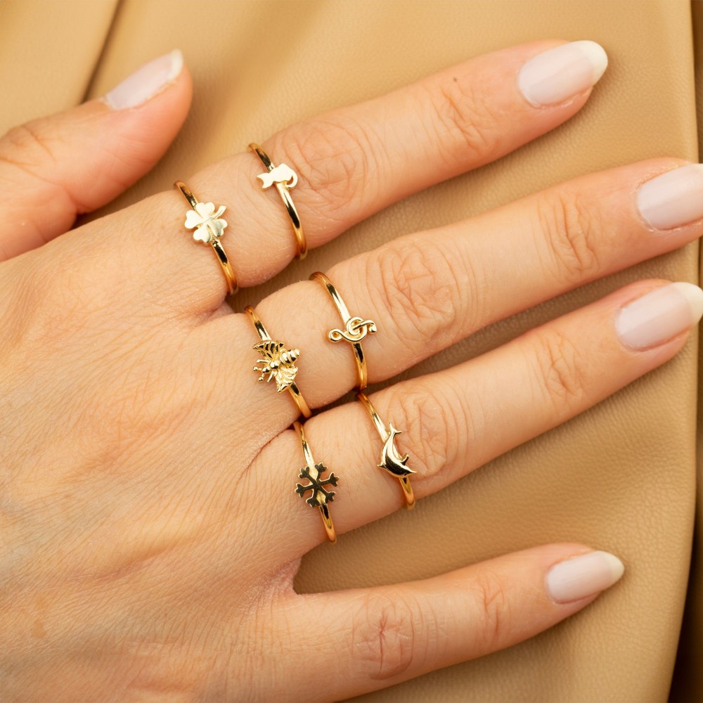 14K Solid Gold Rabbit Ring