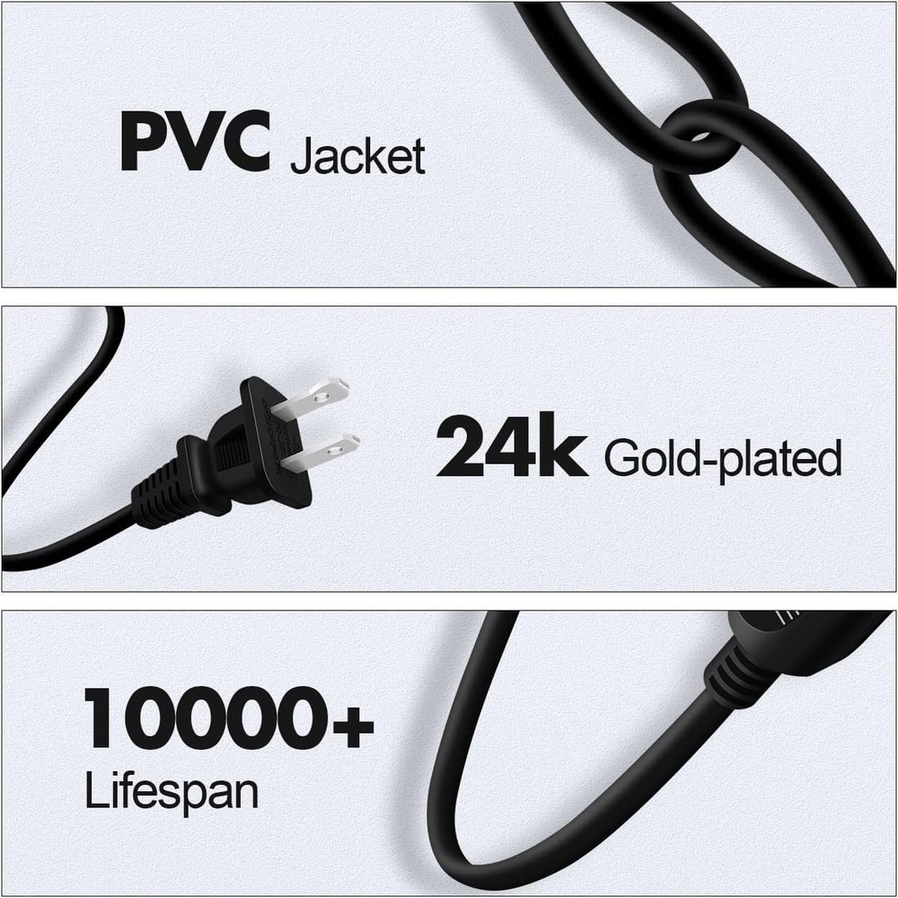 Electric Lunch Box Cable Type A NOT Universal, 110V V-Type Angle A, Dark Grey