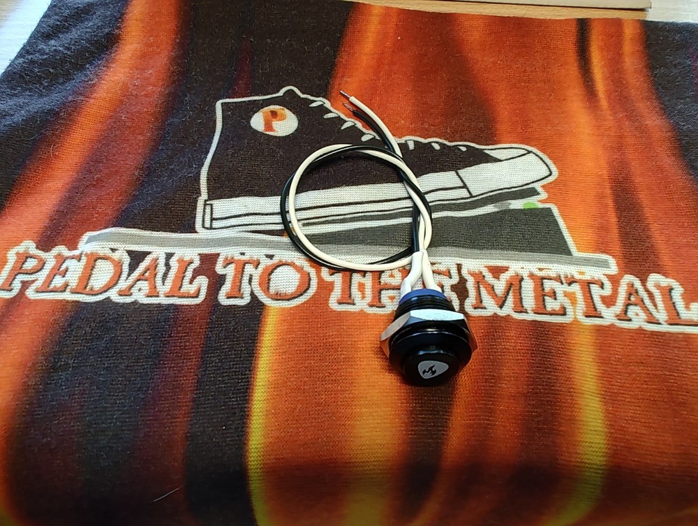 Guitar Kill Switch/Cutoff 16mm Momentary Push Button Full Kit Black