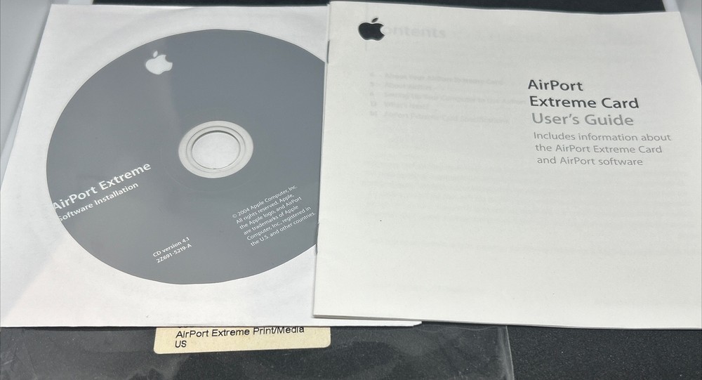 Apple AirPort Extreme Card User's Guide & Software Installation CD Vr. 4.1 New
