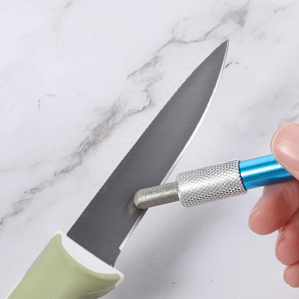 2PCS Serrated Knife Sharpener, Diamond Retractable Knife Pocket Knife Sharpener