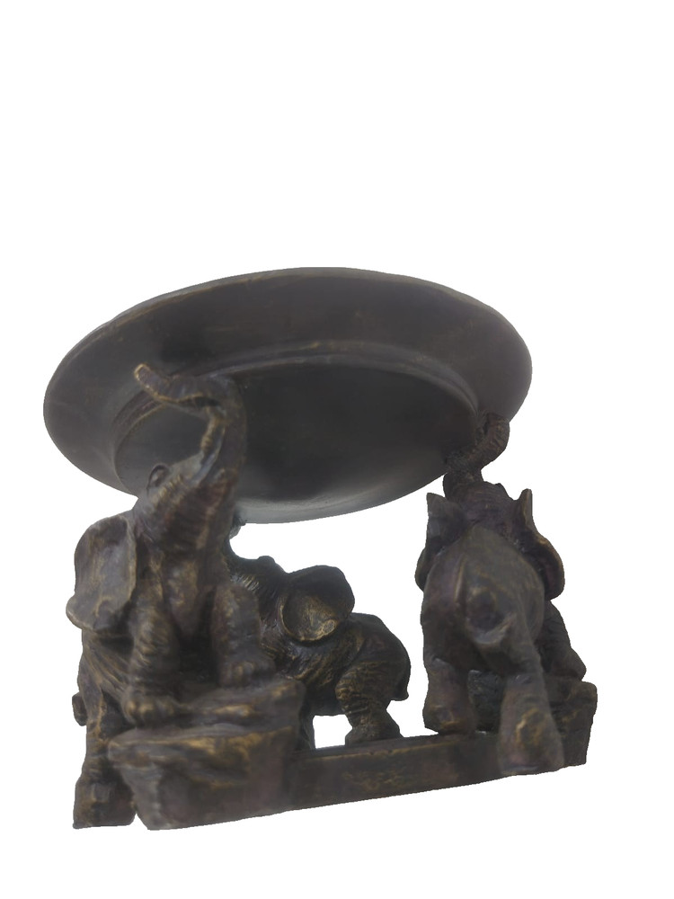 Vintage Bronze Elephant Decorative Stand – Unique - 11cm Top, 8.5cm Height