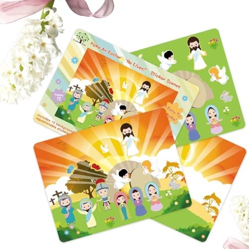 Make an Easter He Lives Sticker Scenes Religious Easter Craft Kit DIY