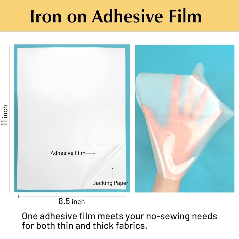 TransOurDream Iron on Double Sided Adhesive Sheets (20 Sheets, 8.5x11)...
