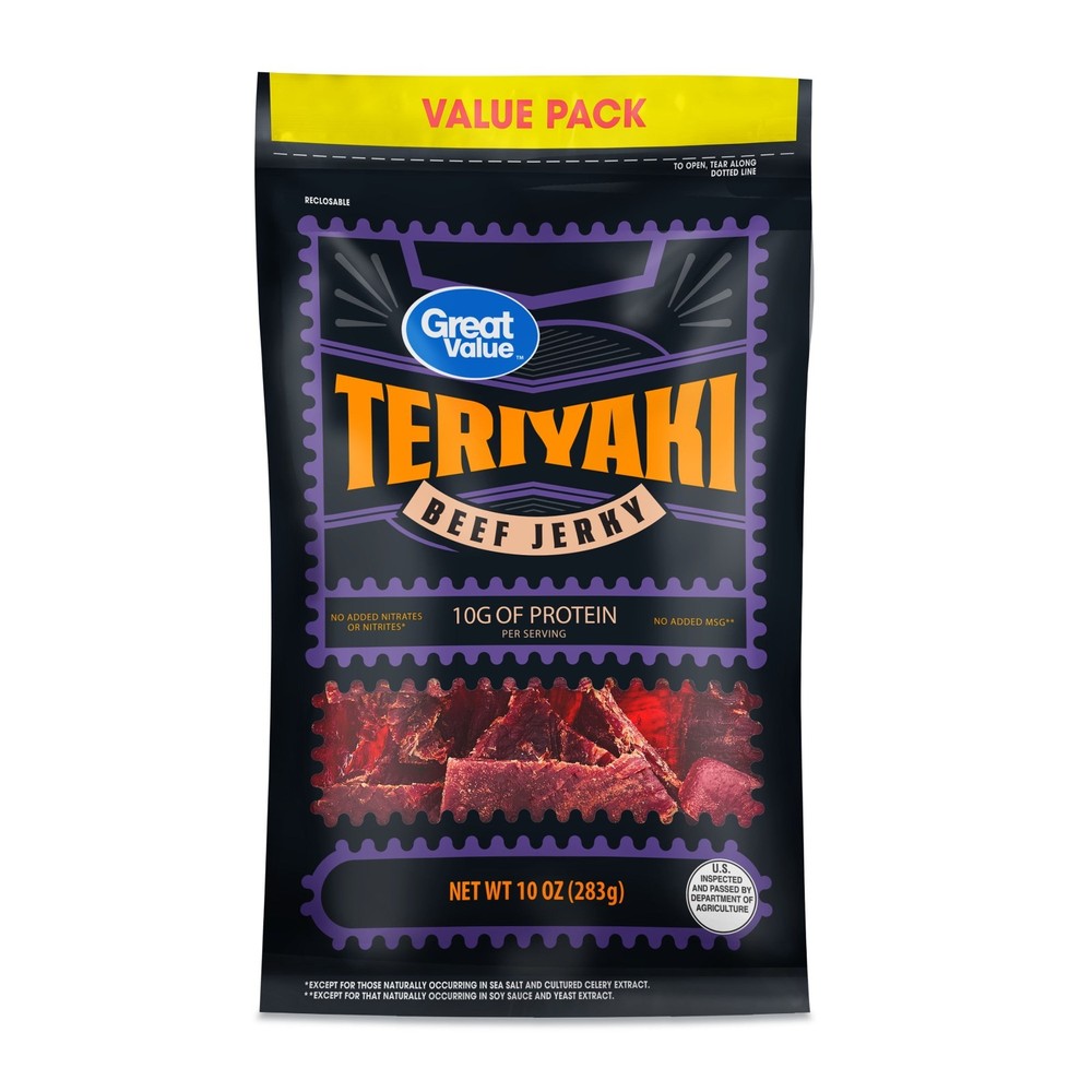 Great Value Teriyaki Beef Jerky 10 oz (2 Pack) Value Pack