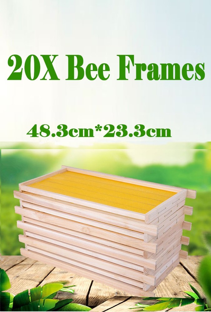 20PCS Bee Wax Foundation Hive Frames Foundation Deep Comb Bee Hive With Wire