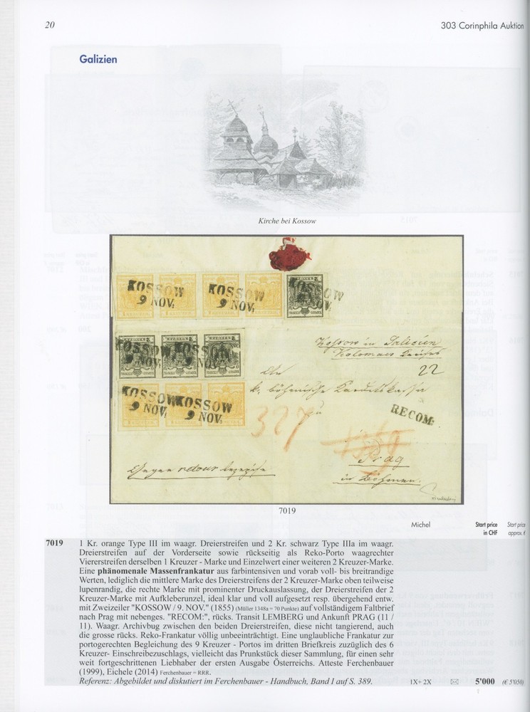 Austria & Lombardy-Venetia 1850-67 Specialized Auction Catalogs Corinphila