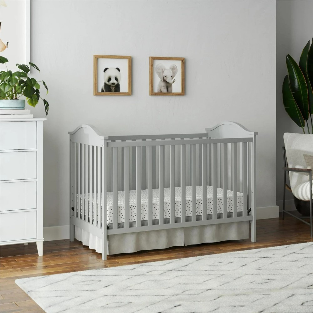 Baby Relax Adele 3-in-1 Convertible Crib, Light Gray
