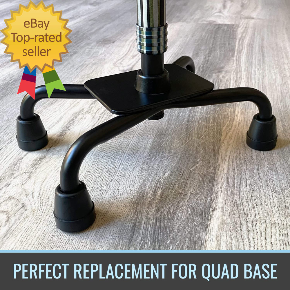 Durable Replacement Quad Cane Tips Extra Stability No-Slip Grip 1/2 Inch