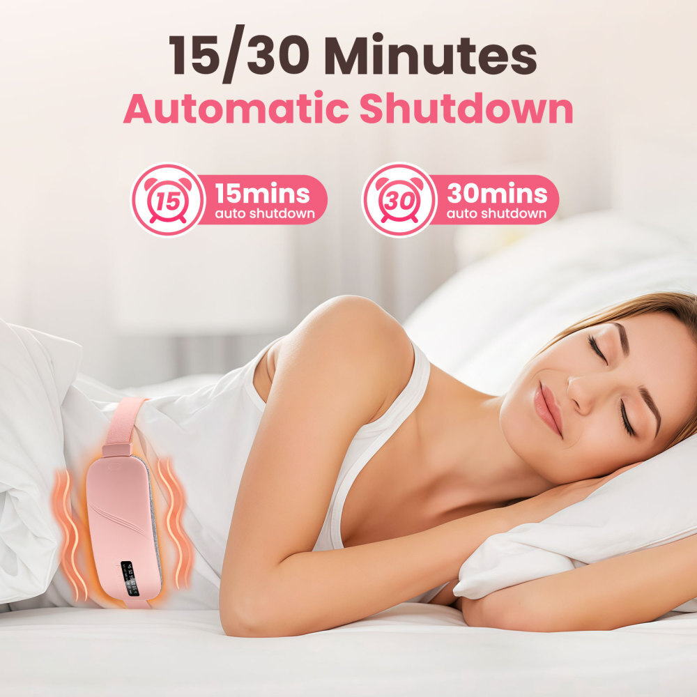 Electric Heating Menstrual Vibration Pad Belt For Period Pain Relief Cramps USB