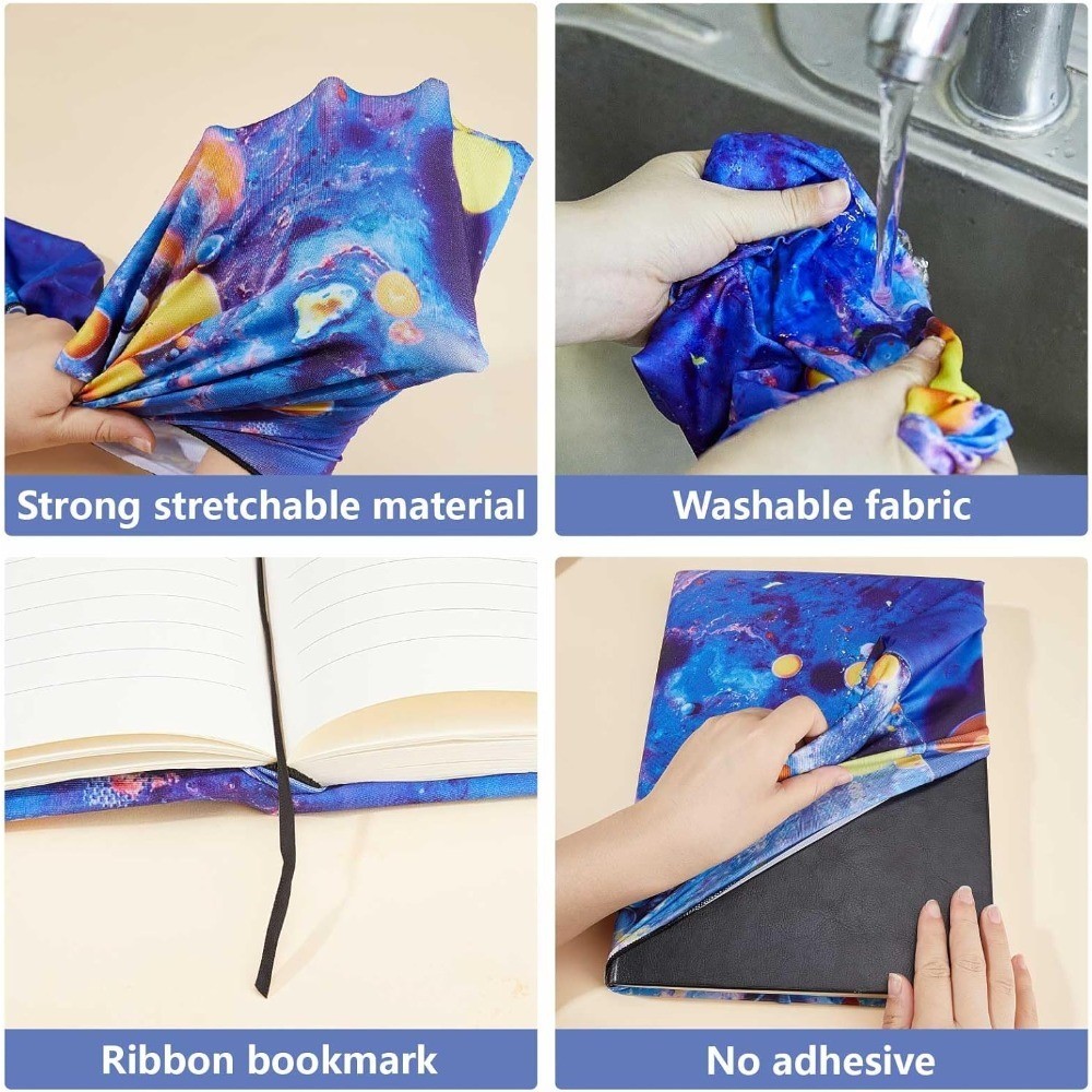 Elastic Washable Floral Book Cover Stretchable Nylon Cloth Polyester Protector